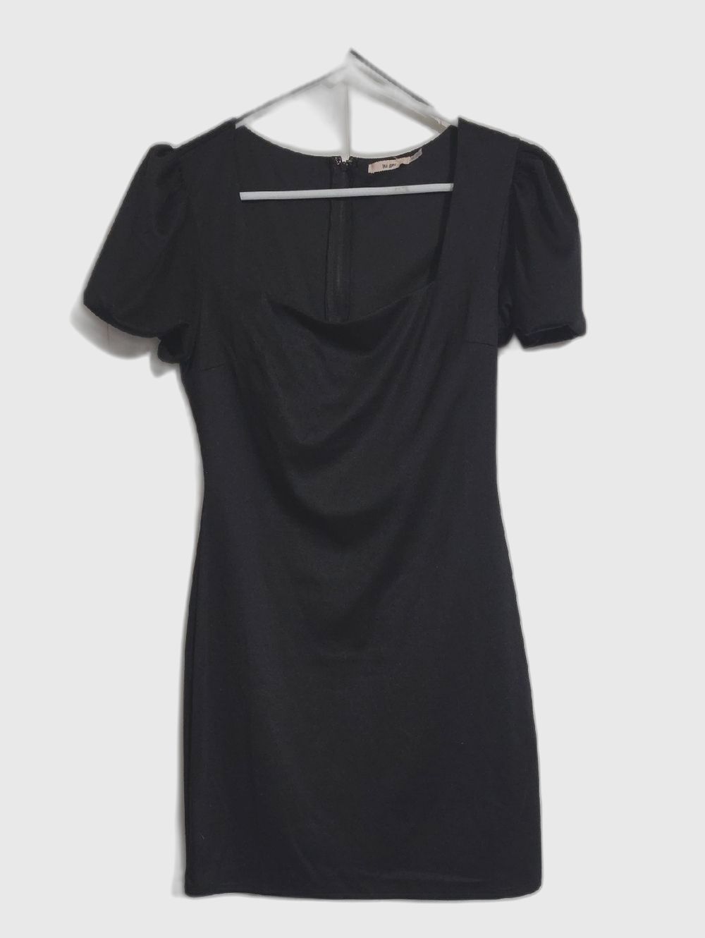 NWT Francesca's Collections Black Mini Dress with Puff Sleeves